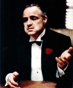 Actor Marlon Brando, shown in this undated handout picture in a scene from his 1972 film 'The Godfather,' will turn 80 years of age on Saturday, 3 April 2004. dpa