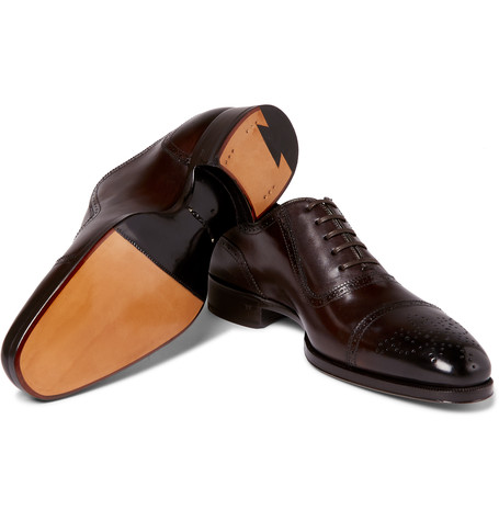 Tom Ford Austin Cap-Toe Burnished-Leather Oxford Brogues 35 000 Kč