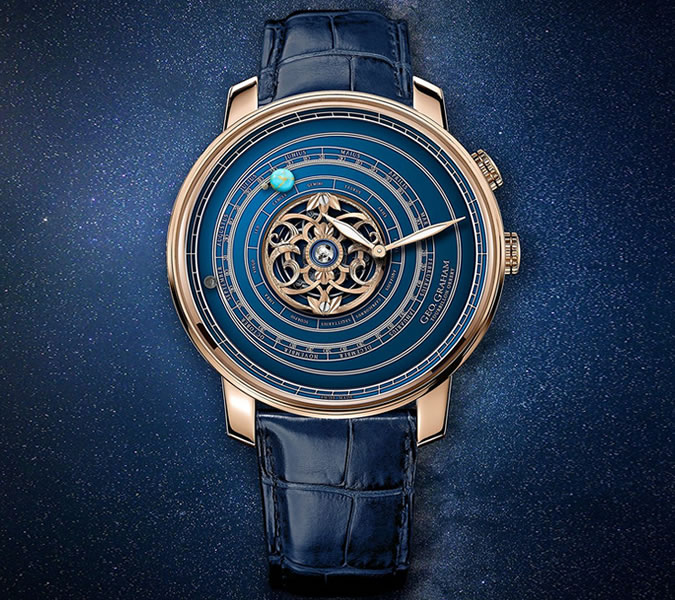 Graham Geo Orrey Tourbillon - doslova umělecké dílo na zápěstí. Design napodobuje pohyb sluneční soustavy a část hodinek je dokonce vyrobena ze spadlého meteoritu. Doesn't get much better than that. 