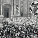 Adolf Hitler jako pěšák za první světové války - hitler-cheers-german-declaration-war-ww1