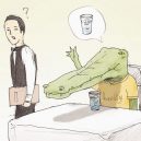 Krokodýlovy lapálie ve světě lidí - crocodile-life-animals-illustrations-keigo-japan-31-5b7a7d1650789__700