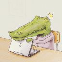 Krokodýlovy lapálie ve světě lidí - crocodile-life-animals-illustrations-keigo-japan-5-5b7a7ccd1c25b__700