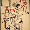 Elektřina a my. Bizarní způsoby, kterými vás mohl zabít elektrický proud - vintage-illustrations-ways-to-die-electrocution-17-5bf26972e23eb__700